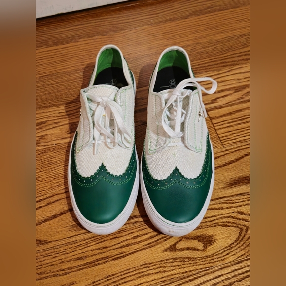 Creative Recreation White and Green Brogue Sneakers Size 11.5 - Picture 2 of 5